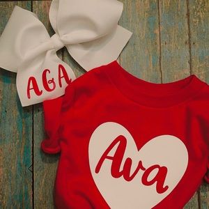 Valentine shirt kids with bow